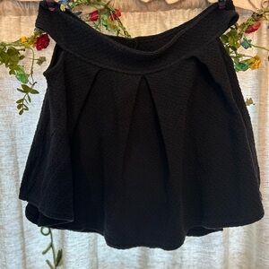 Free People Black Pleated Skater Mini Skirt